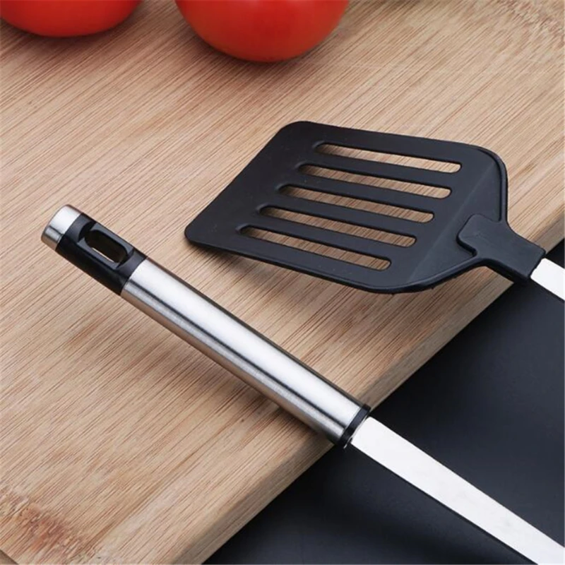 Stainless Steel Turners Kitchen Tools Nylon Handle Spatula Fried Shovel EggFish Frying PanScoop Spatula Cooking Utensils