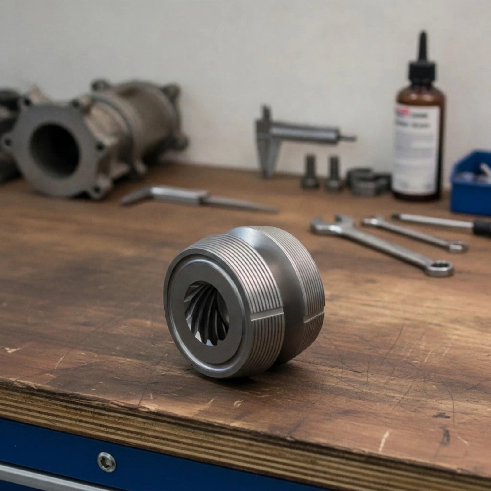 Spiral Shaft Clutch Machined Coupling Auto Part Ribbed for Mechanics, Workshop