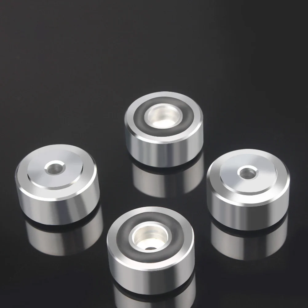4 Pcs Home Subwoofer Speaker Shock Absorber Feet Supply Isolation for Spikes Silver