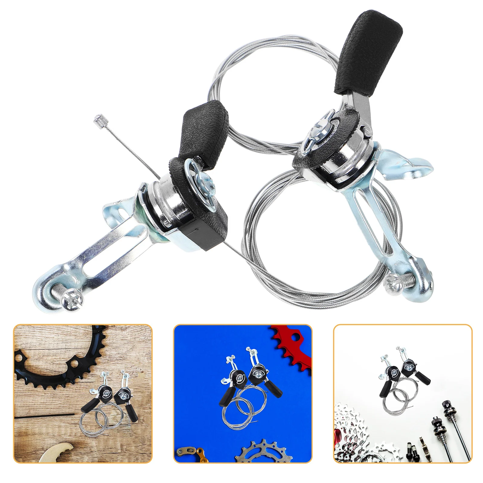 

1 Pair Aluminum Bike Shifter Ergonomic Split Design Lightweight For Smooth Gear Adjustment Bicycle Throttle Control Cable