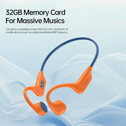 Awei A899 골전도 스포츠 블루투스 헤드셋, IPX8 방수 헤드셋, 32G 메모리 내장 수영 헤드셋, 다이빙 깊이 