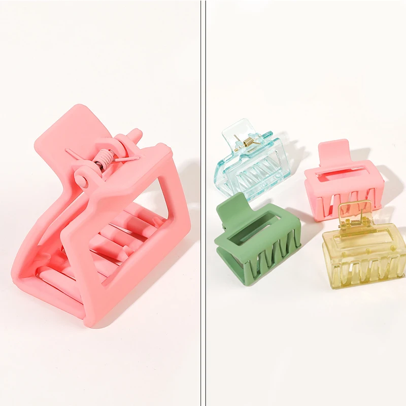 Vintage Frosted 4cm Small Square Hair Clip Fashion Hair Claws Hair Clips Crab Barrette Ponytail Clips Hair Accessories for Women