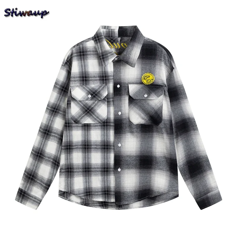 

Women's Plaid Shirt Luxury Clothes Women Elegant Shirts Korean Style Women's Vintage Clothing Sales Plus Size Womens Great Tops