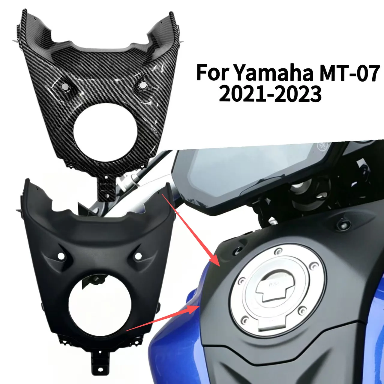 For Yamaha MT-07 FZ-07 MT07 FZ07 2021 2022 2023 2024 Motorcycle Fuel Tank Key Cover Tank Rear Center Panel Body Decoration Kit
