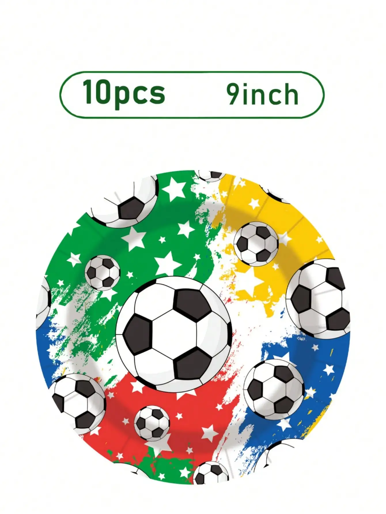 Fußball-Themen-Geburtstagsparty-Dekorations- und Tischgeschirr-Set für Jungen und Mädchen, Teller, Becher, Servietten, Geschirr-Set – Detail 2