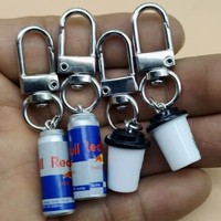 4pcs women's sports themed energy drinks, resin keychains, Christmas decorations and accessorie