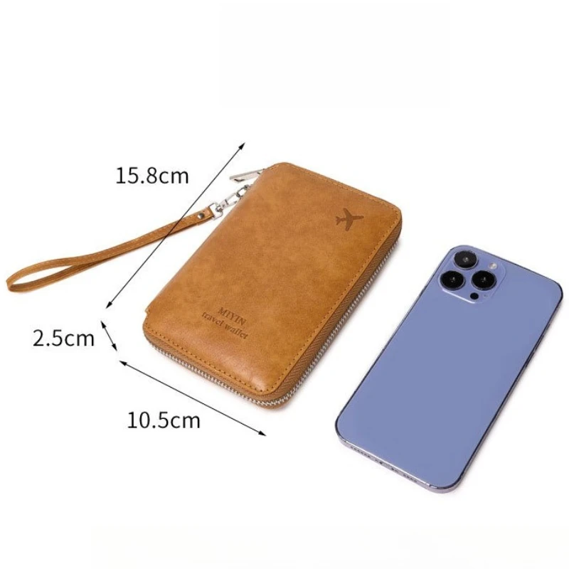 Multifunctional PU Leather Travel Accessory Passport Holder Minimalist and Fashionable RFID Passport Holder Wallet Holder Unisex