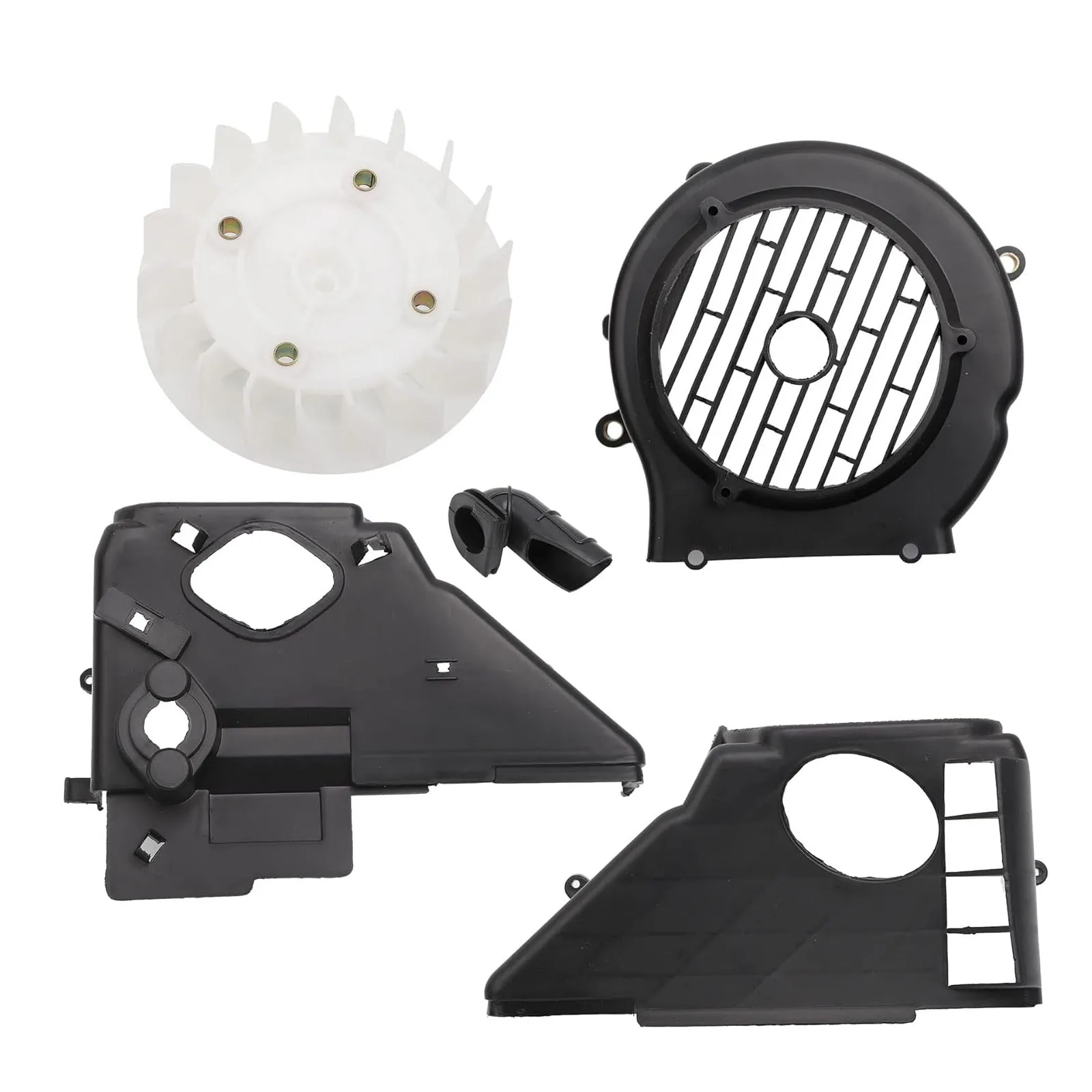 

Air Director Cooling Fan Cover Assembly in PP Material Replacement for GY6 125cc 150cc ATV Go Kart Moped Scooter, Old Style