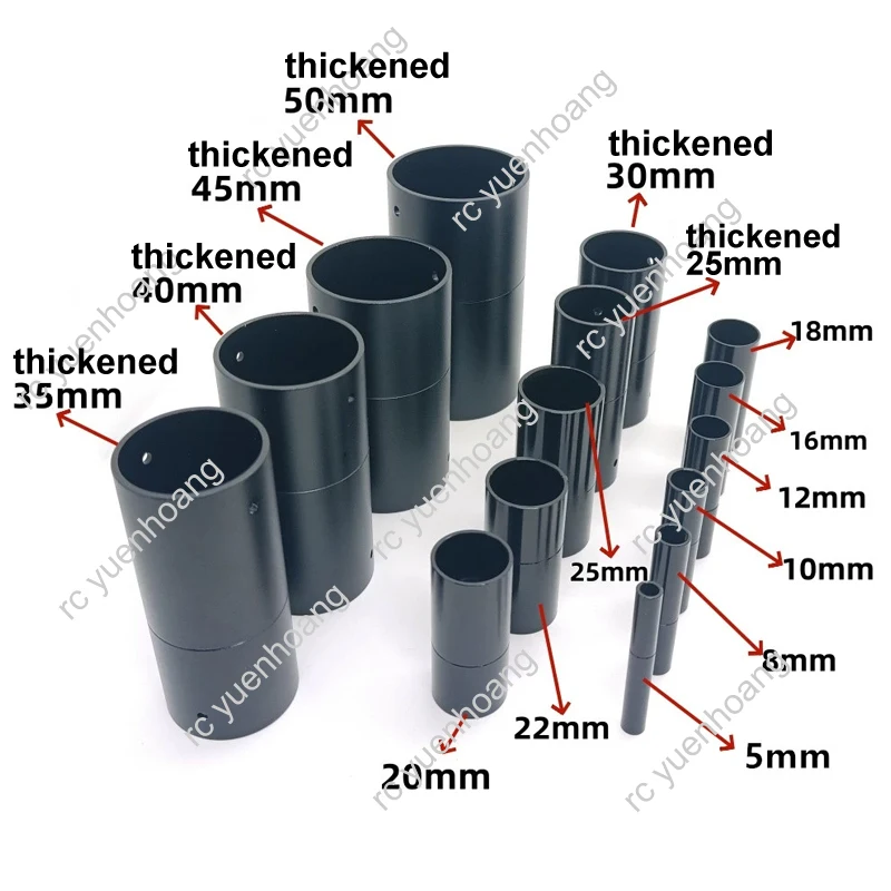 Connecteur de tube en carbone CNC entièrement en alliage d'aluminium, adaptateur de trépied de train d'atterrissage, tuyau de détermination, joint allergique, D16, 18, 20, 22, 25, 30mm, 1 pièce