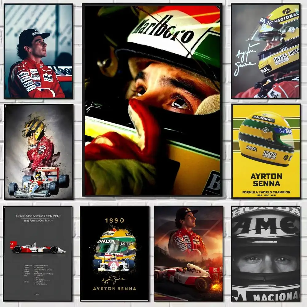 f1-a-ayrton-senna-живопись-каллиграфия-холст-плакат-без-складок-водонепроницаемый-прочный-все-пространство-Настенный-декор