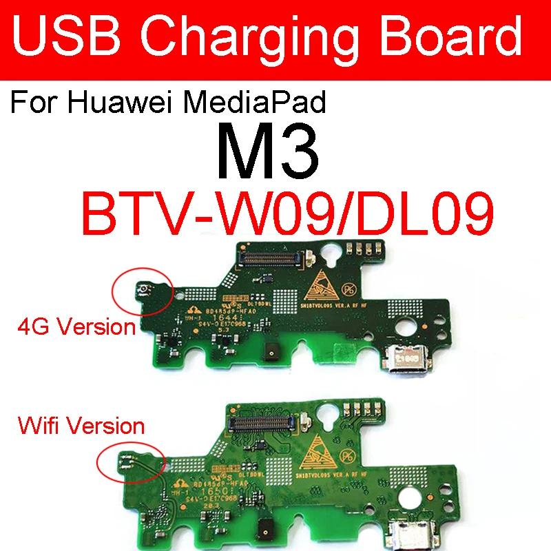 Oryginalna ładowarka USB do ładowania dla Huawei MediaPad M3 BTV-W09 BTV-DL09 8.4in złącze portu ładowarki Flex Cable Parts