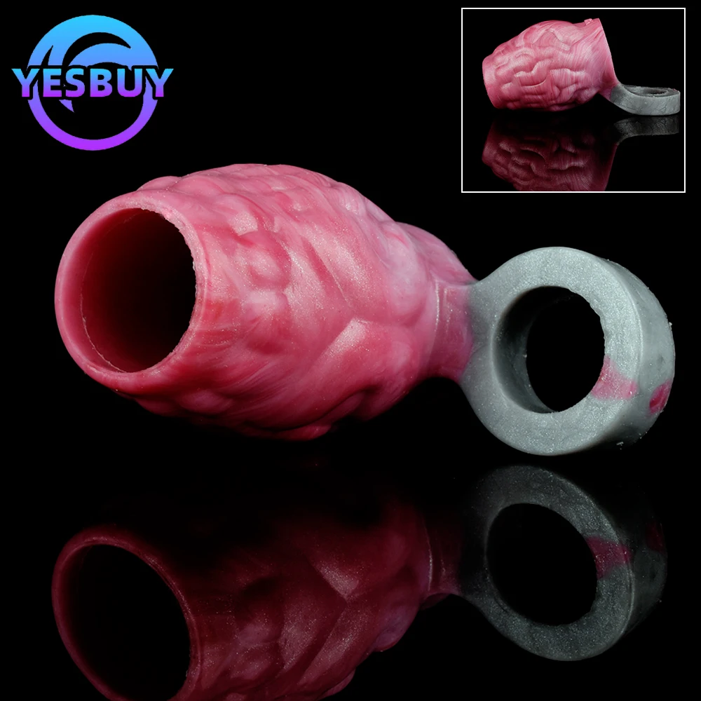 

YESBUY Silicone Cock Sheath Anti-off Ring Monster Dragon Penis Sleeve Dick Enlargement For Men Delay Ejaculation Male Sex Toy