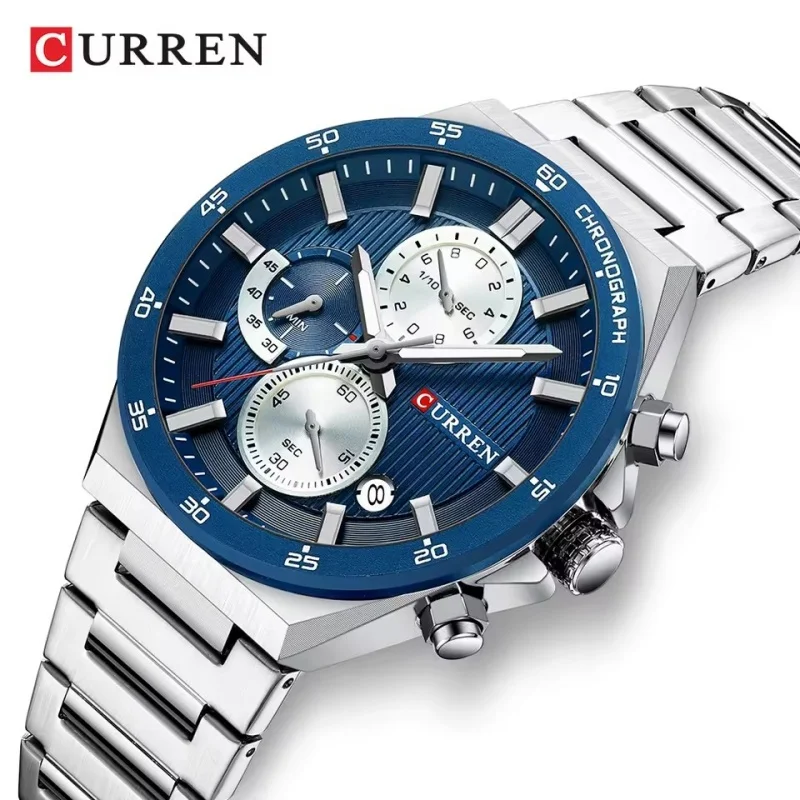 CURREN 8481 Luxury Quartz Watch Unisex Waterproof Calendar Wristwatch, Men’s Business Six-hand Sports Watch