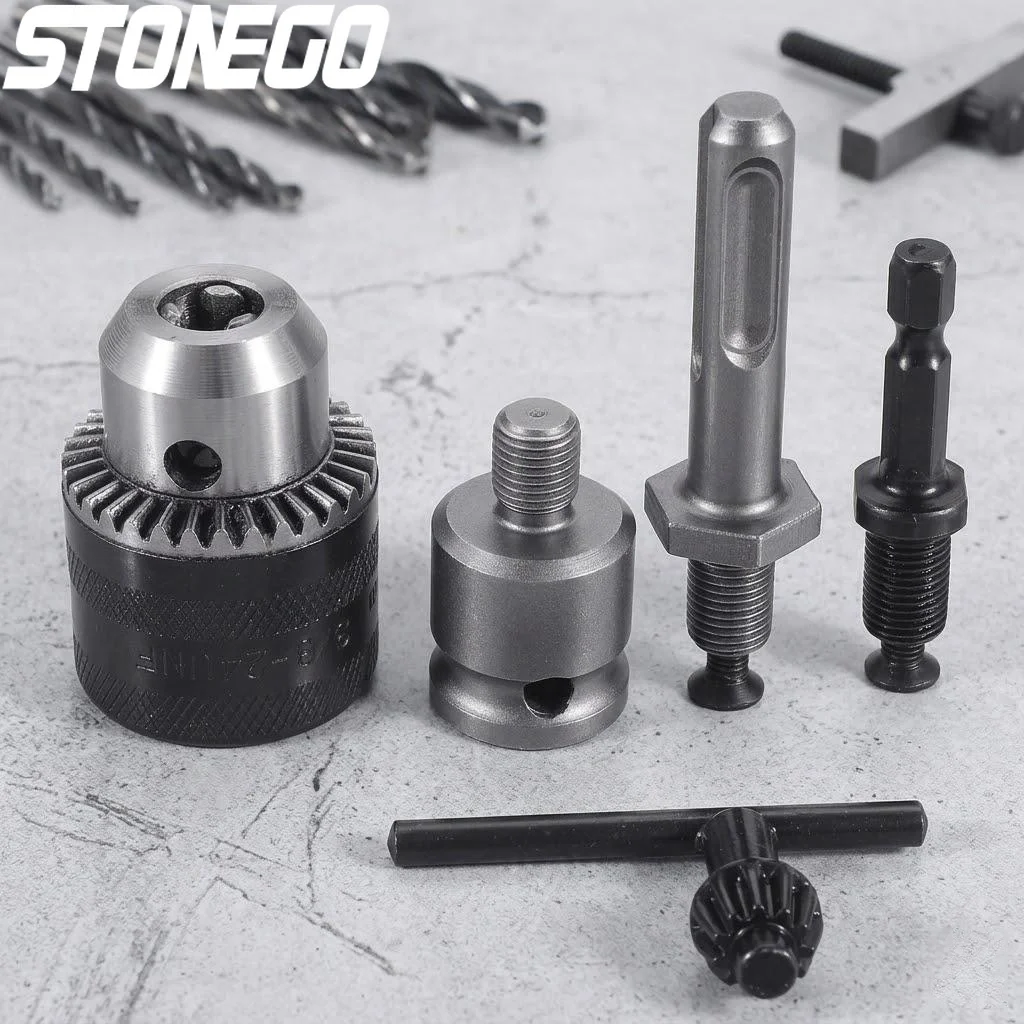 

Drill Chuck Adapter Set for Impact Wrench to Electric Drill Conversion 1 5mm to 10mm Chuck Size 3 8in 24UNF Thread 1 4in Hex Shank SDS Plus Square Drive Converter Tool Kit Power Tool Accessories High Quality Durable