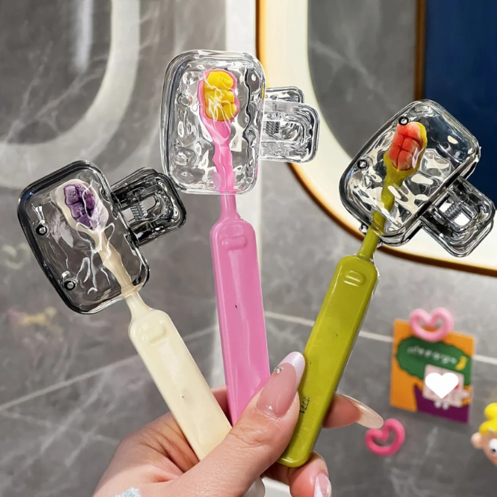 Transparent Toothbrush Head Storage Clip Universal Dust-proof Toothbrush Head Cover Protector Cap Durable Plastic Toothbrush Box