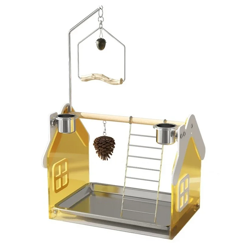 Parrot bird stand high value small and medium birds drinking water feeding can be washed tray