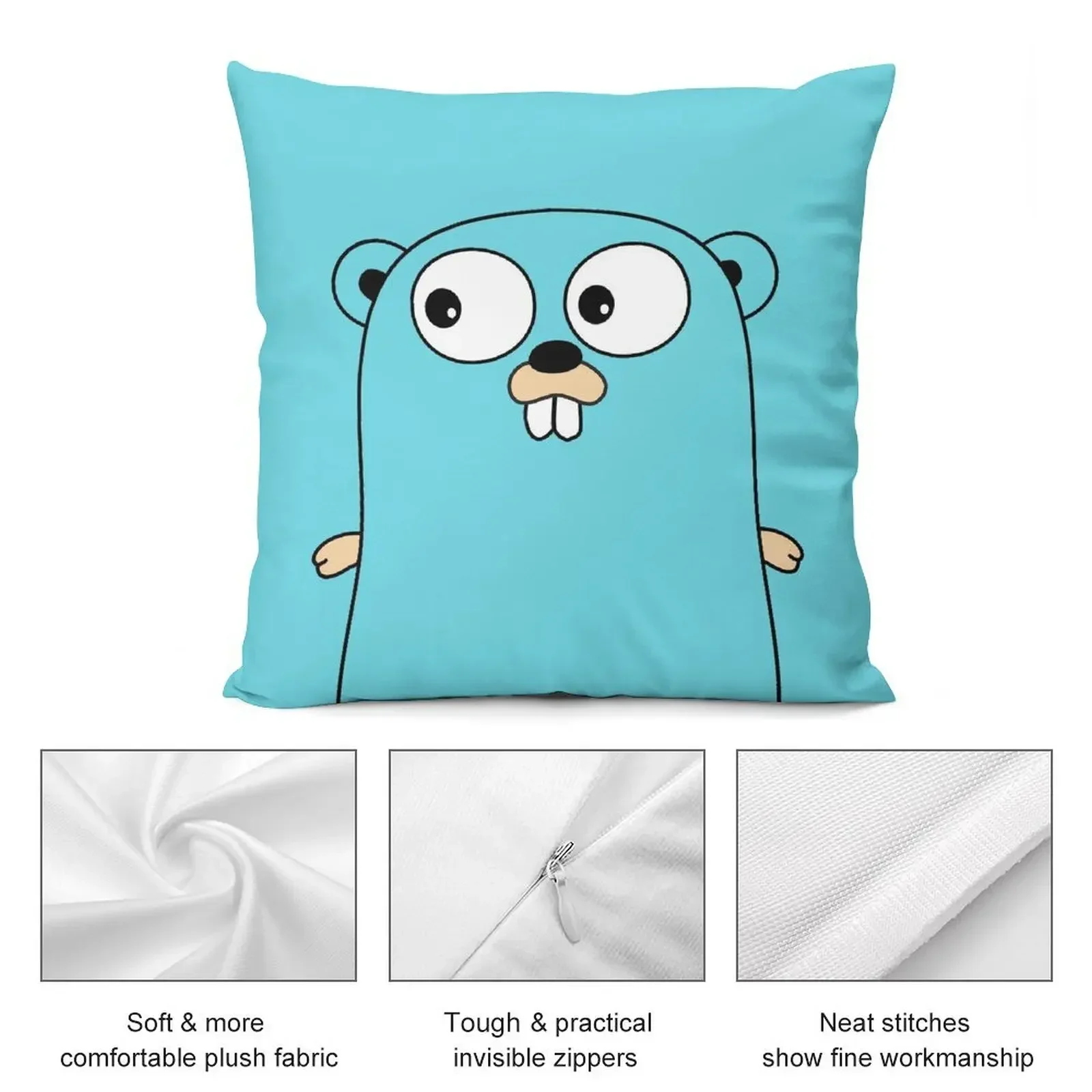 Golang Gopher Throw Pillow Sofa Covers For Living Room christmas cushions covers Cushion Child Custom Cushion Photo pillow