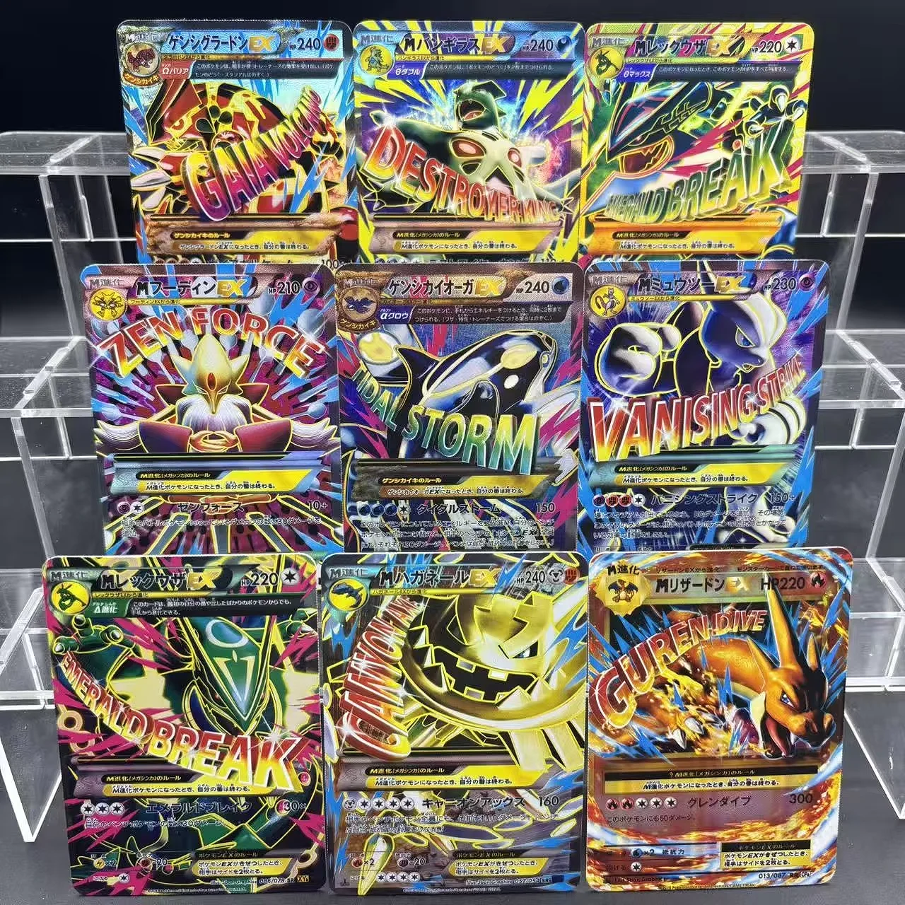 Cartões de coleção ptcg diy mega giratina shaymin charizard mwe ex jpn auto feito único cartão clássico jogo anime cartão presente brinquedo