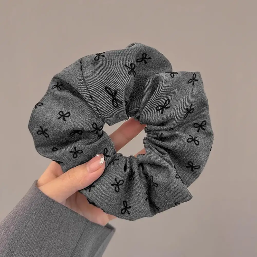 

Soft Hair Elastic Rope Hair Scrunchie 2pcs Embroidered Bow Hair Ties High Elasticity Ponytail Holders Strong Ropes for Buns