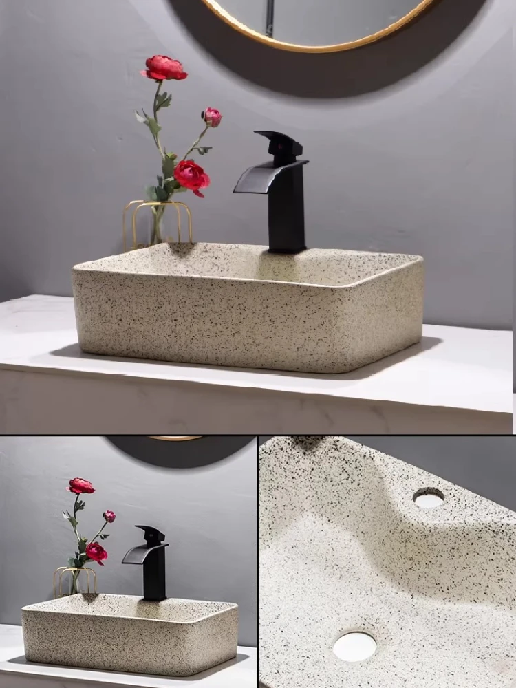 

On-stage basin washbasin wabi wind balcony washing machine art outdoor retro French sink