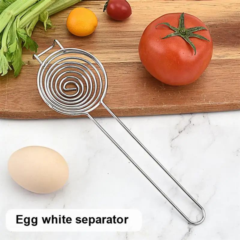 Egg White Separator Extended Handle Helical Structure Spiral Kitchen Bar Utensils Spiral Separator Hanging Ear Design Splitter