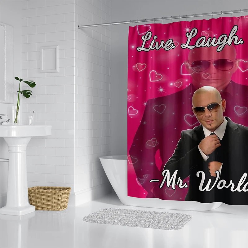 Aertemisi Pitbull Mr 305 Funny Meme Shower Curtain Set with Grommets and Hooks for Bathroom Decor