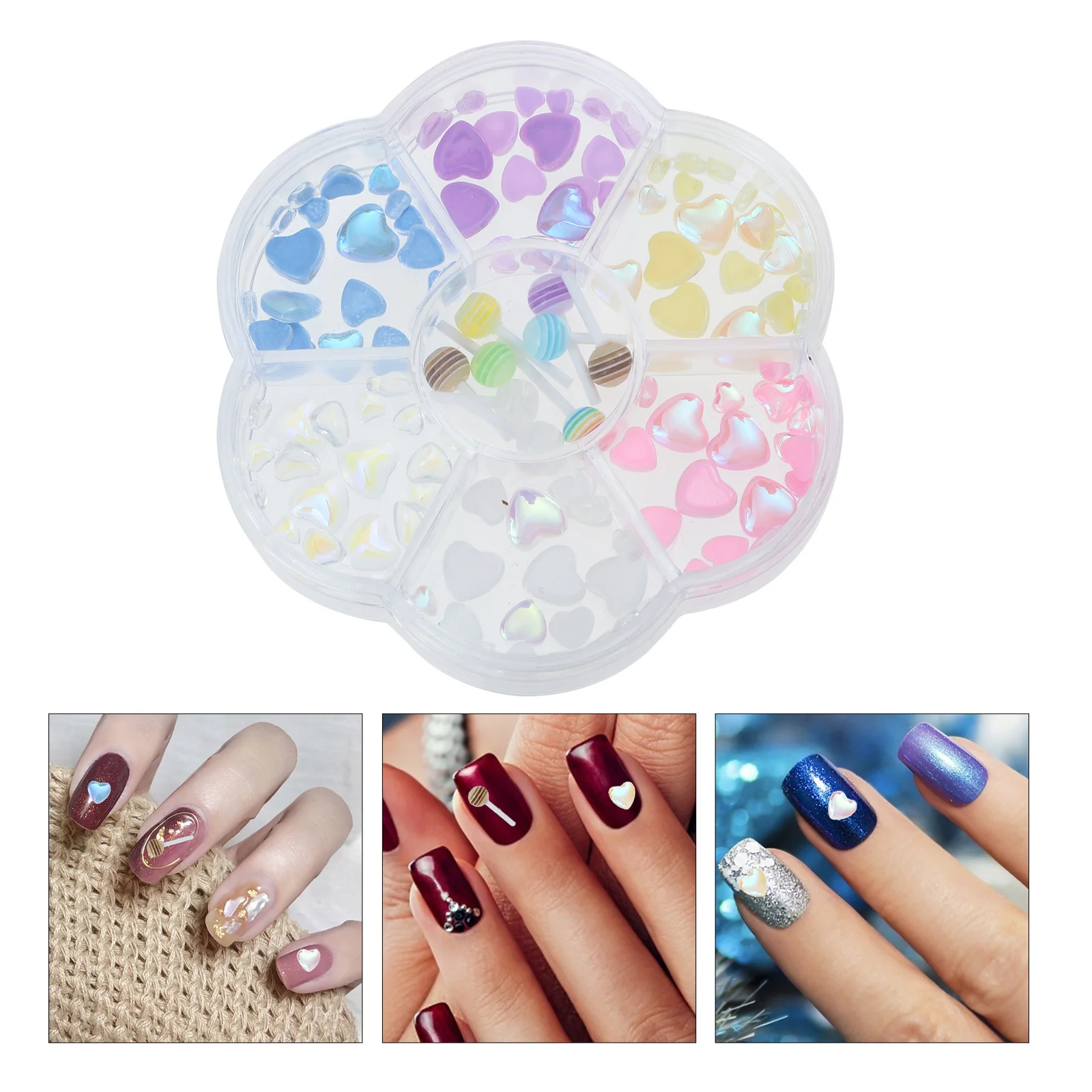 

Halloween Heart Glass Diamond Jewelry Nail Decor Resin Charms for Art DIY Manicure Handmade Ornaments Lollipop