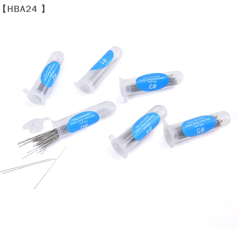 〔HBA24〕100Pcs Insect Pins Specimen Needle Stainless Steel School Lab Entomology Needle With Tube Insect Obsvering Tool Set