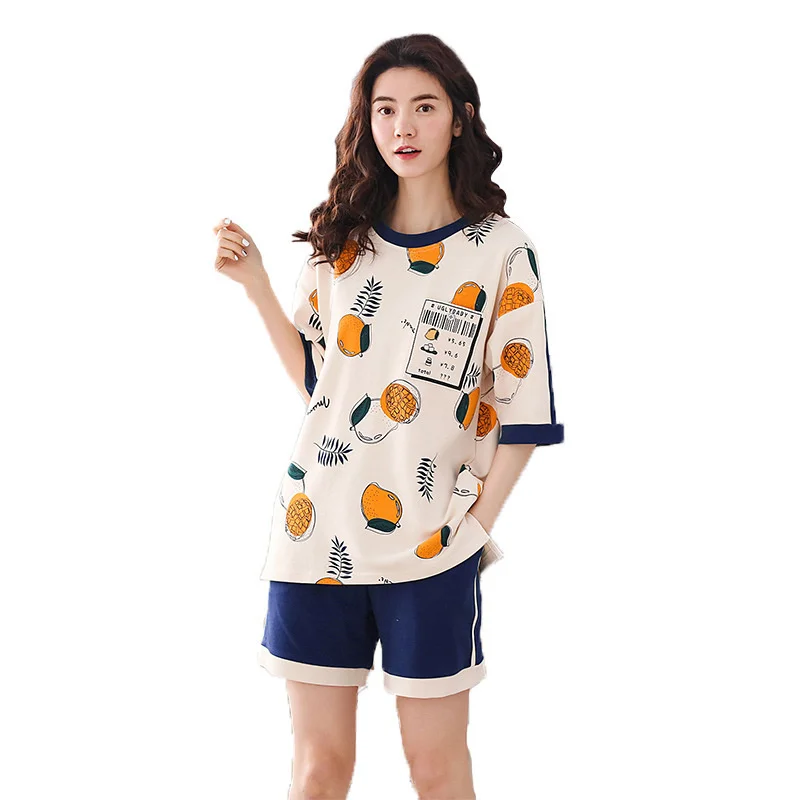 

Summer New Style Pajamas Women's Cotton Short Sleeved Shorts Casual Lovely Cartoon Thin Home Clothes Set Pajama Sets pajama sets