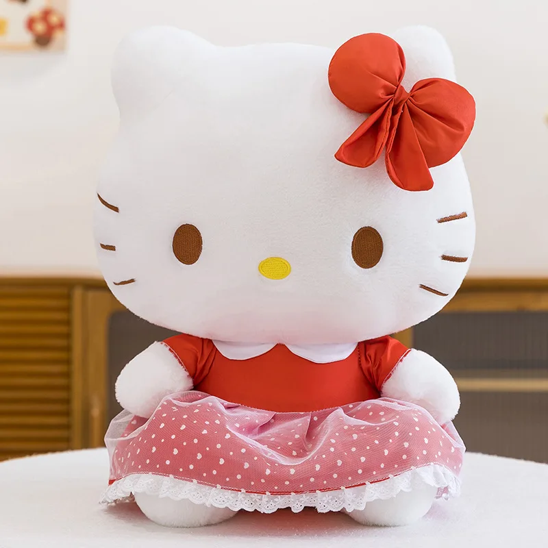 New Dress Cat Doll Hello Kitty Doll Healing Series KT Cat Pillow Soothing Doll Family Ornament Gift