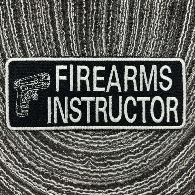 Firearms Instructor Embroidery Tactical Patches for Vest Hook&Loop Patch Glock Morale Badge Military Armband on Backpack Sticker