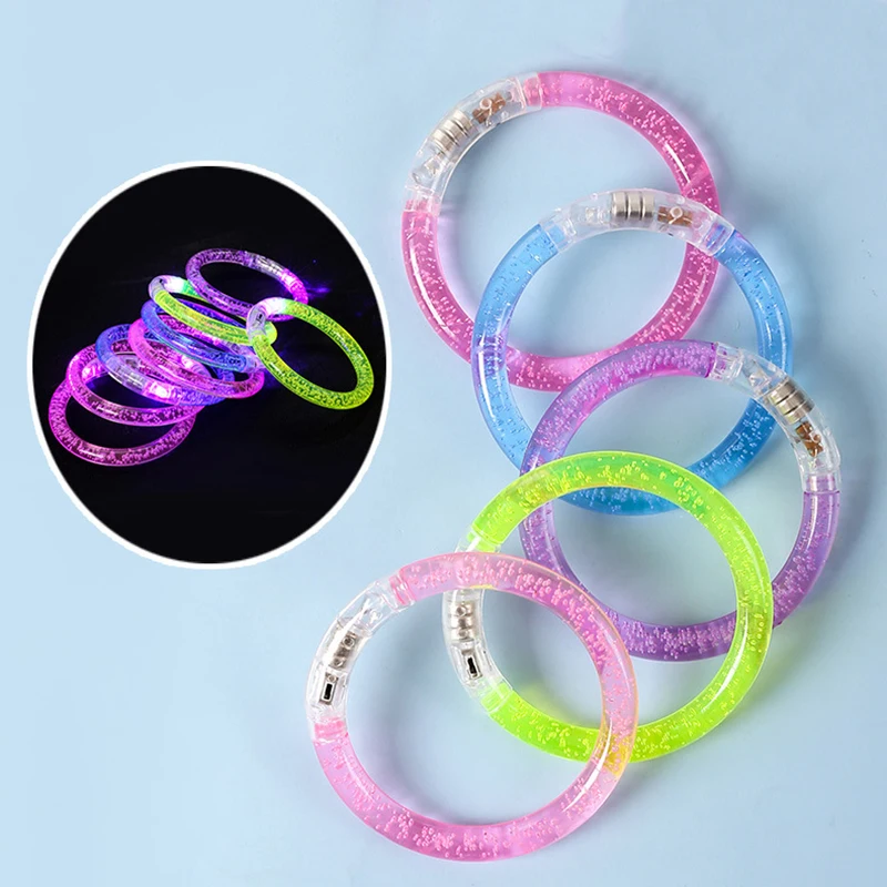 3/6 Pc Creative LED Glow Bangle Bracelets Light Up Wristbands Party Supplies Glowing Bracelet Kids Adults Illuminated Toys