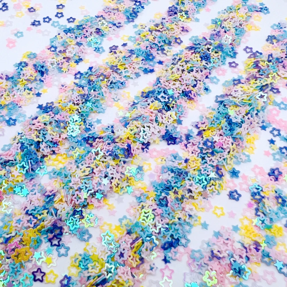20g 4mm Holographic Star Dust with Colorful Paper Shreds for Slime Birthday Party Decorations Nail Art And DIY Crafts