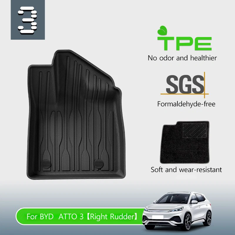Floor Mats For BYD ATTO 3 Right Rudder 2022-2025 TPE Trunk Pads Soft Blanket Surface Foot Linings Waterproof Car Floor Liners - Detail 1