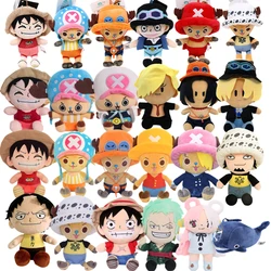 10-25cm One Piece Series Plush Stuffed Toys Luffy Zoro Ace Cartoon Anime Figure Model Keychain Pendant Dolls Baby Birthday Gifts