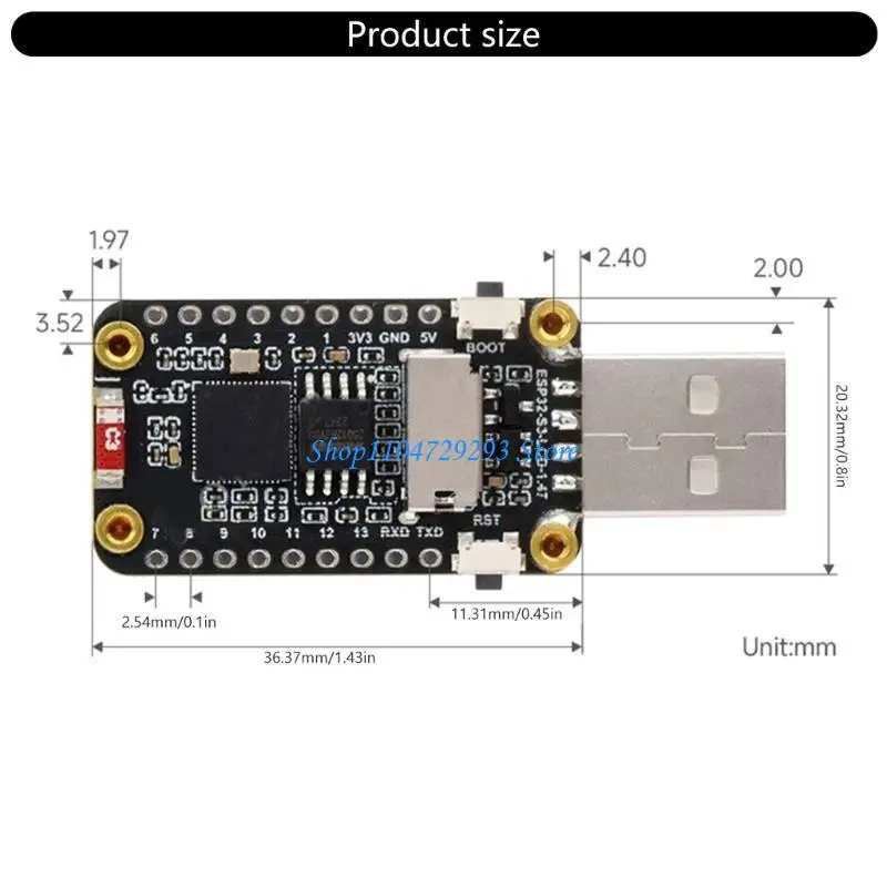 Y2GD ESP32 Microcontroller Development Board ESP32-LCD-1.47 1.47 "LCD WiFi 2.4G