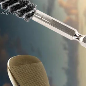 Golf Clubs Head Hosel Brush Electric Drill Wire Brush Hexagonal Rod Golf Iron Head Rust Remover Brush Golf Club Cleaning Polish