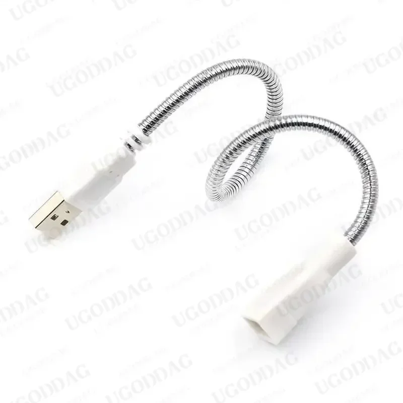 30cm Desk Lamp USB Power Cable Male to Female Extension Cord Flexible Metal Hose USB Desk Light for USB Light Lamp Bulb