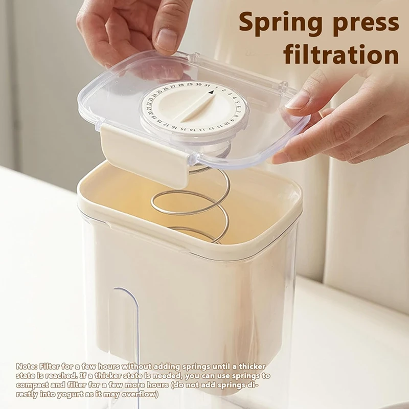 حار!! مصفاة زبادي بغطاء ، فلتر دقيق ، مؤقت للعد التنازلي ، مصفاة غربال الطعام العصير القابلة لإعادة الاستخدام