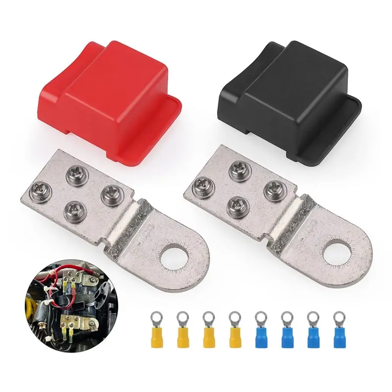 Terminal Mount With Insulating Cover 32V 100A DC For Positive& Negative Auto Battery Electrical Connections
