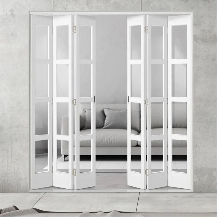 Customized Size Plastic Upvc Frame Glass Accordion Doors Folding Door Design Bi Fold Doors Exterior