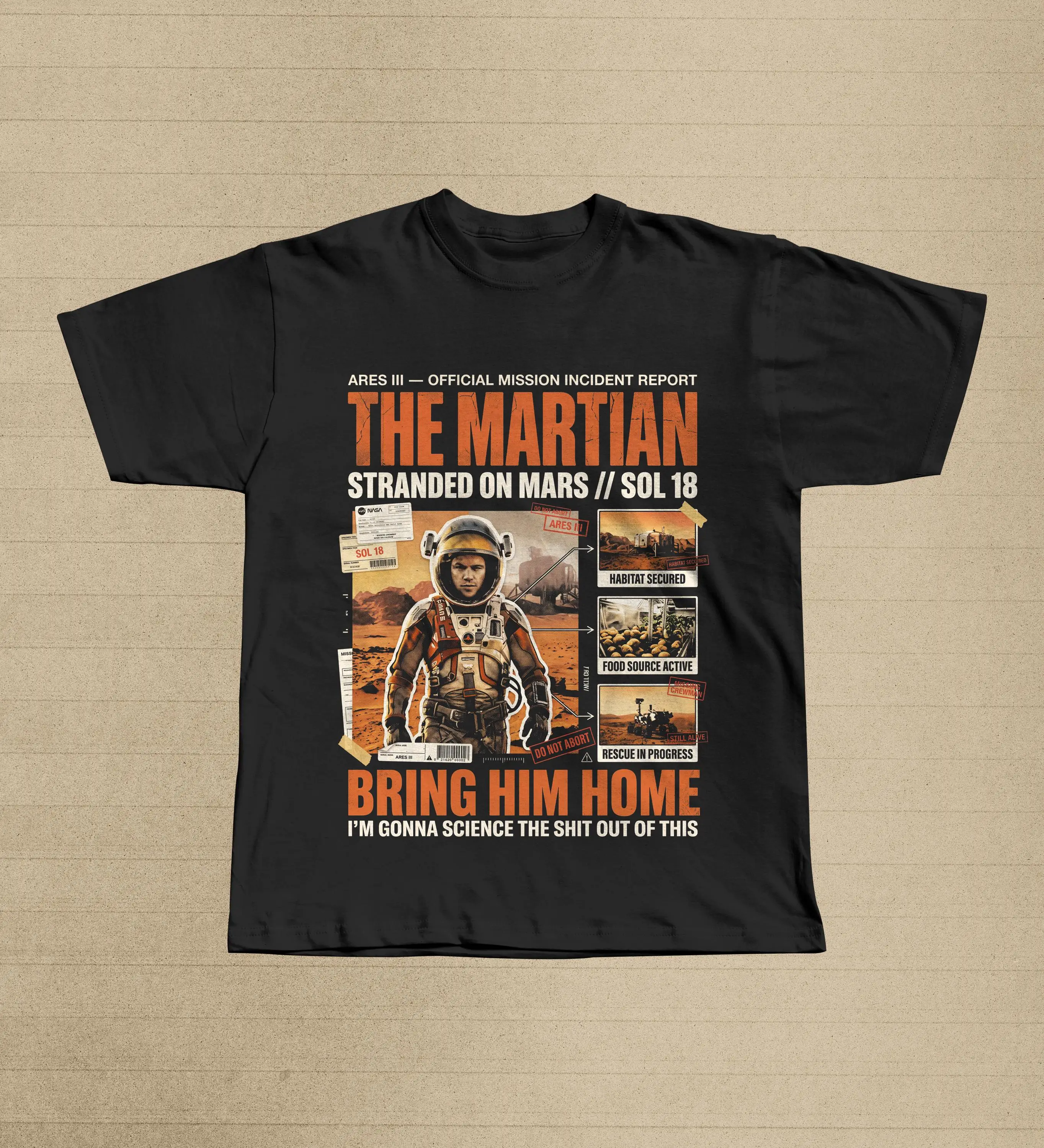 The Martian 2015 Shirt, Bring Him Home Tee, Stranded On Mars Graphic T Shirt, Sci Fi Movie Fan Gift, Space Film Unisex Tee
