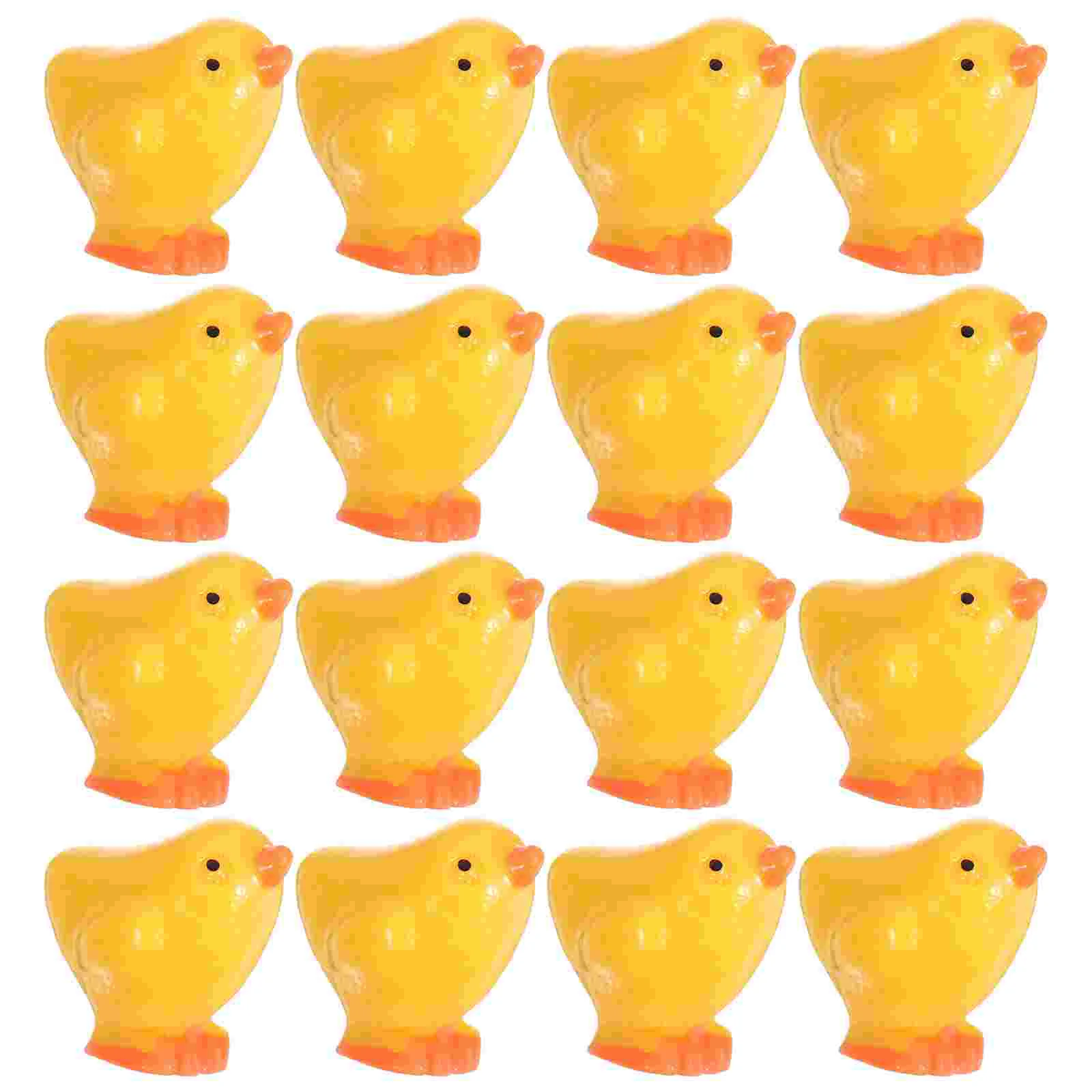 20 Pcs Little Yellow Chicken nament Easter Resin Figures Miniatures Animals Model Cute Home Office Desk Bookshelf Mini Chick