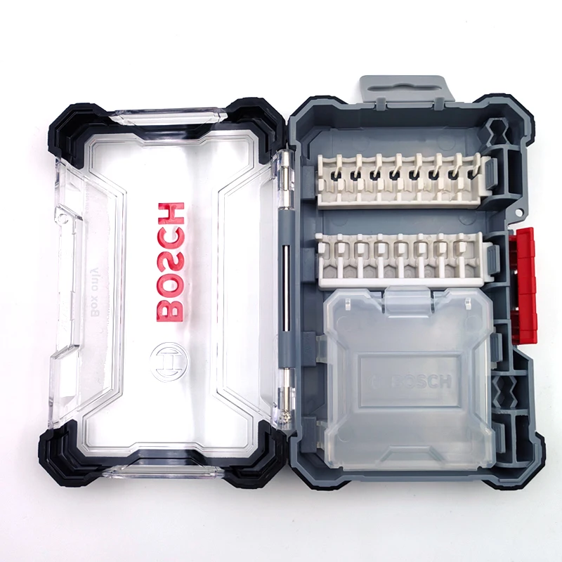 BOSCH 2608522362 Attachment Savings Box PICK & CLICK Large And Small Bits 8-Slot Holde Transparent Small Storage Tool Box