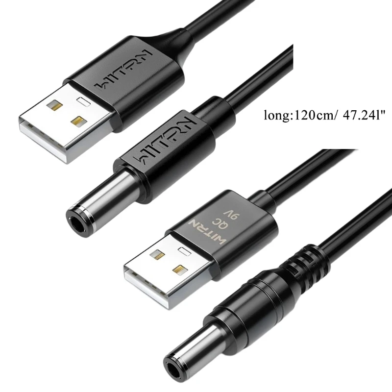 Qc3.0 usb para dc5.5x2.5mm 5.5x2.1mm pd-gatilho cabo de alimentação 5a para 12v 9v roteador wi-fi rádio led luz