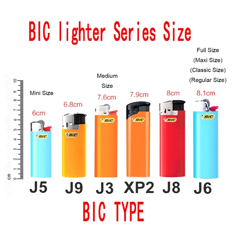 Vintage Metal Lighter Case Cover Holder For BIC J5 Mini Size Lighters /BIC J6 Full Size lighter/Bic J3 Medium Size Lighter