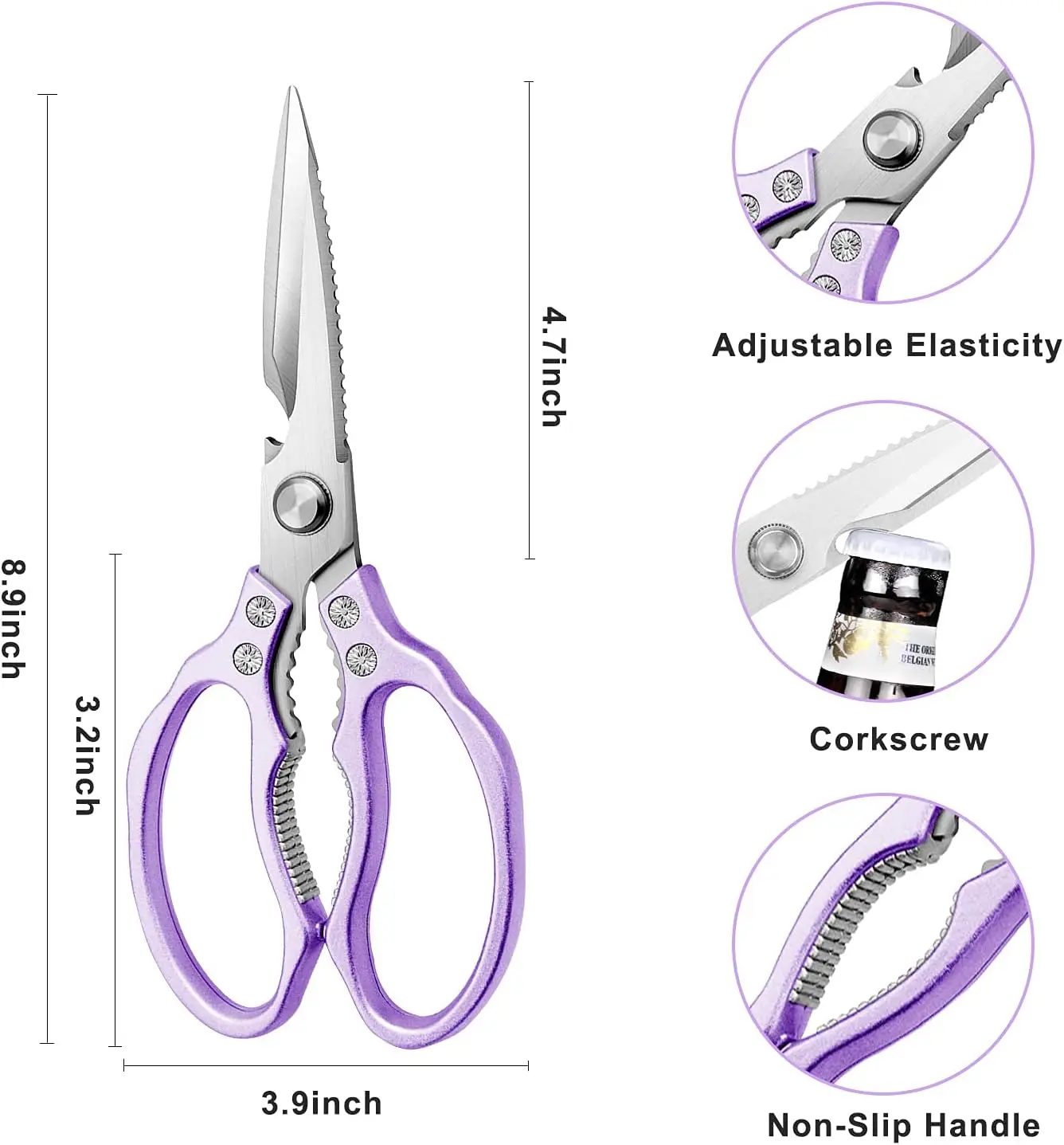 30Pcs Multi-Purpose Kitchen Shears, Heavy Duty Dishwasher Safe Food Cooking Scissors for Kitchen Meat Chicken Fish Poultry Herb