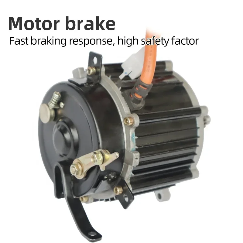 48-60V General 800-1300W Brushless motor with brake reduction motor Low speed electric tricycle express car rear axle