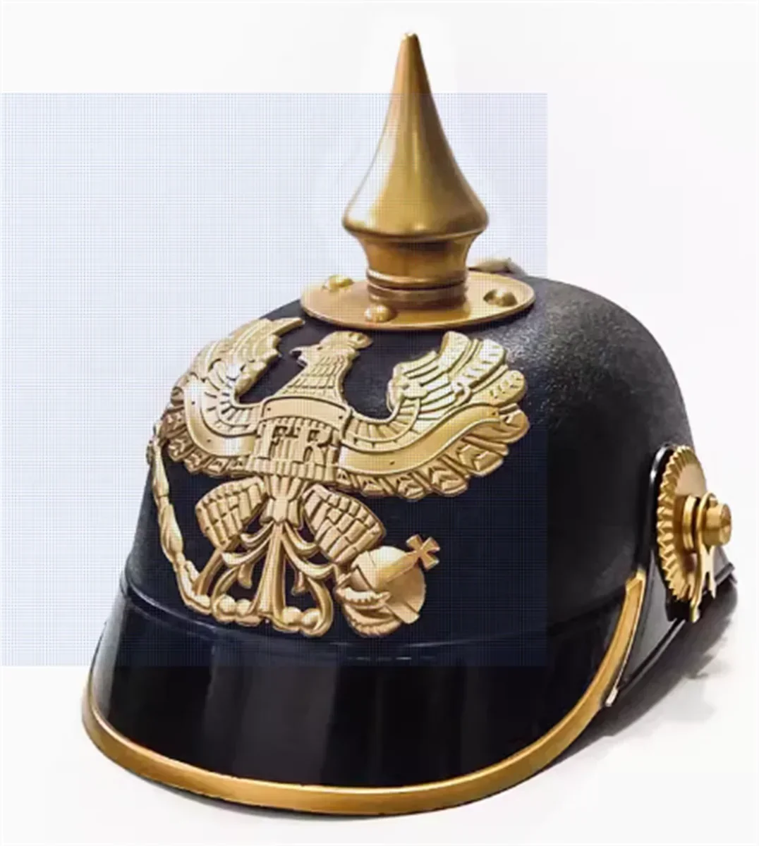 Casco de utilería exquisito alemán de estilo alemán, segundo casco puntiagudo de Prusia, regalo Imperial para niño