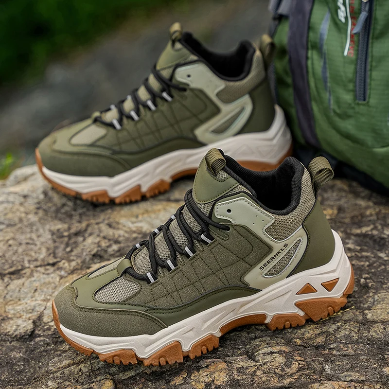 

Low Cut Ankle Boots Men's Adventure Hiking Shoes Anti Slip Outdoor Autumn Winter Short Boots Anti Slip Suitable for Hiking Shoes